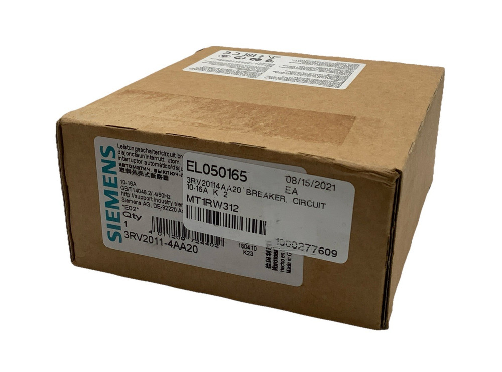 Siemens 3RV2011-4AA20 Circuit-Breaker Spring-L. Conn. 16A