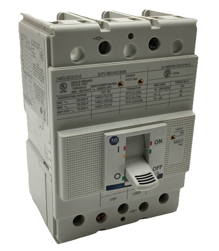Allen-Bradley 140G-I2C3-D12 Molded Case Circuit Breaker 3-Pole I-Frame