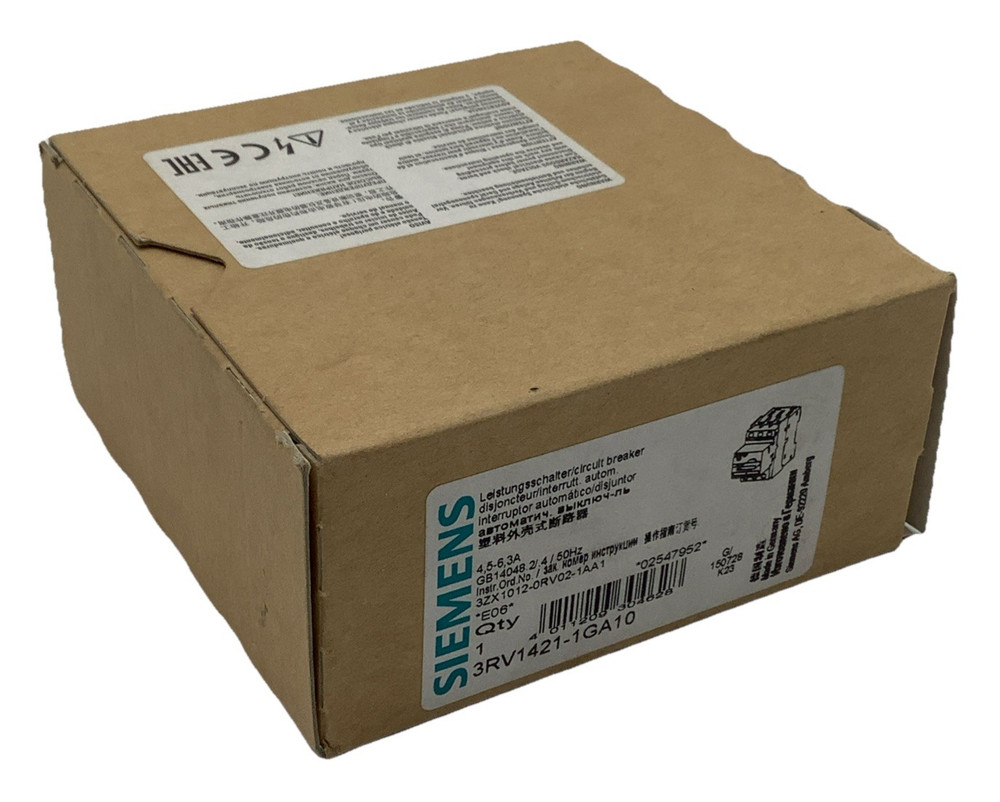 Siemens 3RV1421-1GA10 Circuit Breaker 6.3A 50Hz