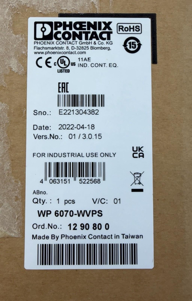 Phoenix Contact 1290800 WP 6070-WVPS HMI
