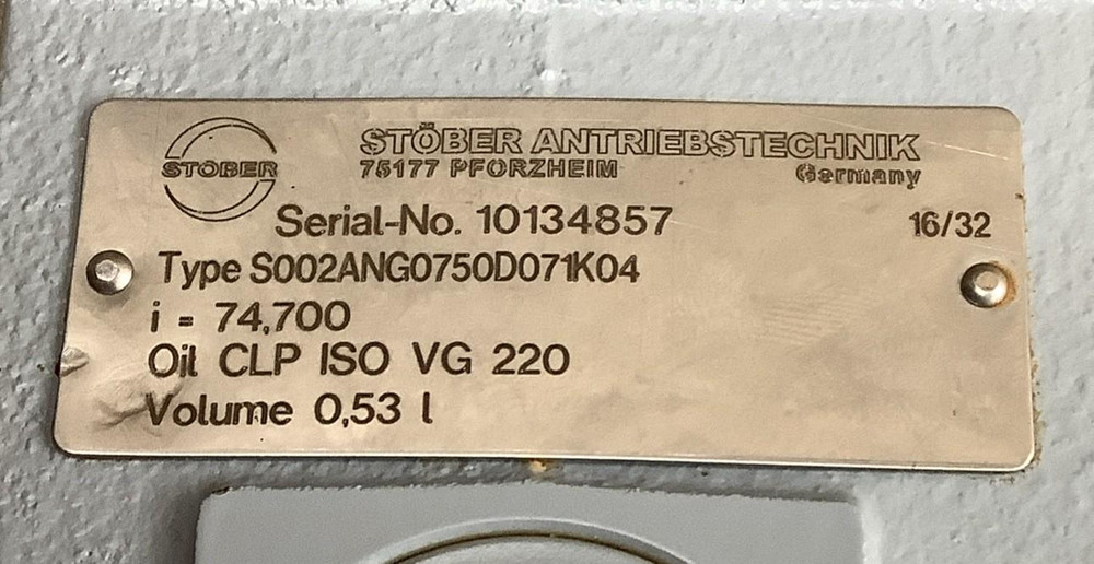 Stober S002ANG0750D071K04 Gearmotor 74.7:1 B21R71K4 0.25kW Brake