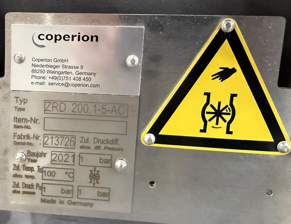 Coperion ZRD 200.1-5-AC Rotary Airlock Valve w/ R27 DRN71M4/TH 0.5HP Gearmotor