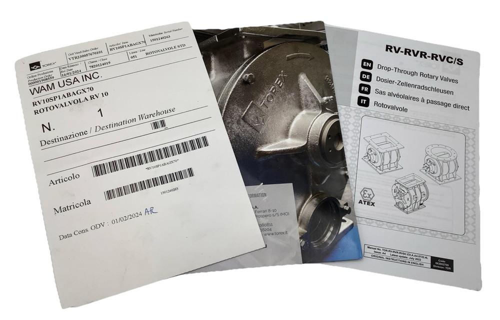 WAM RV10SP1ABAGX70 Rotary Airlock Valve ATEX w/ STM CBRF2A85/90 Gearbox 142.3:1