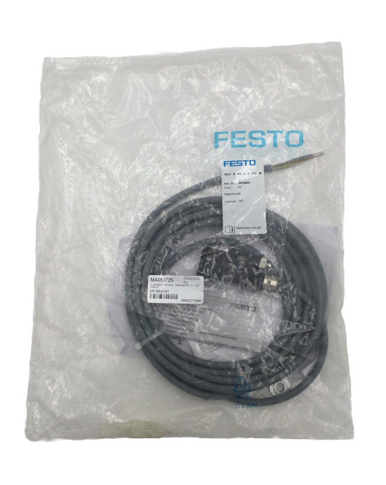 Festo VACF-B-K1-1-5-EX4-M Solenoid Coil 24VDC 3-Wire IP65
