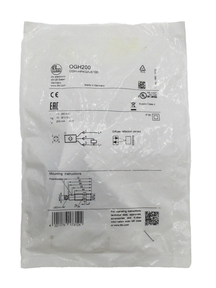 IFM OGH200 Diffuse Reflection Sensor