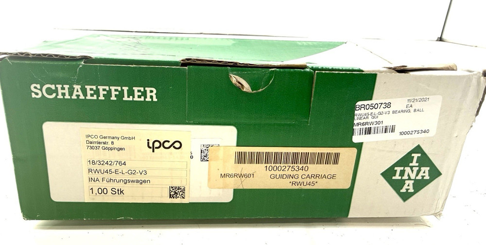 INA RWU45-E-L-G2-V3 Linear Carriage Block