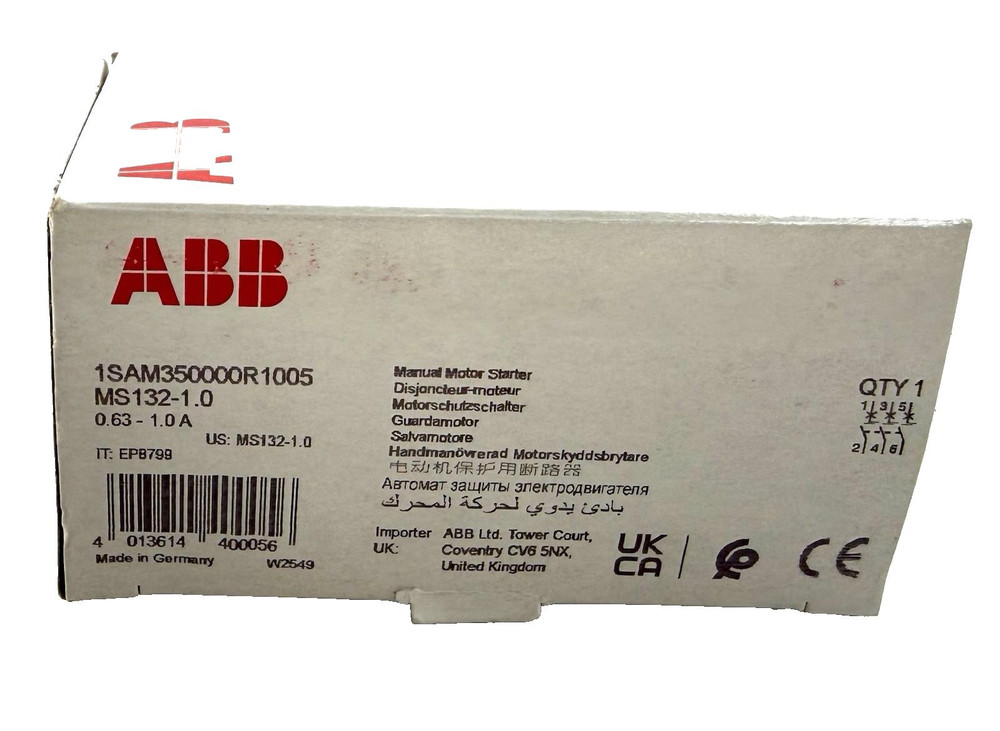 ABB MS133-1.0 1SAM35000R1005 Manual Motor Starter