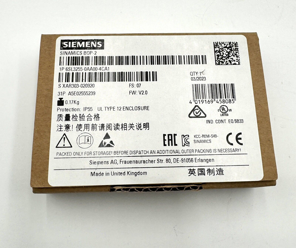 Siemens 6SL3255-0AA00-4CA1 Basic Operator Panel