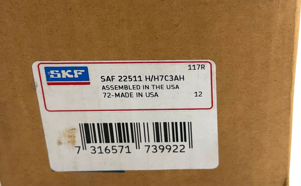 SKF SAF 22511 H/H7C3AH Pillow Block Housing with included Bearing