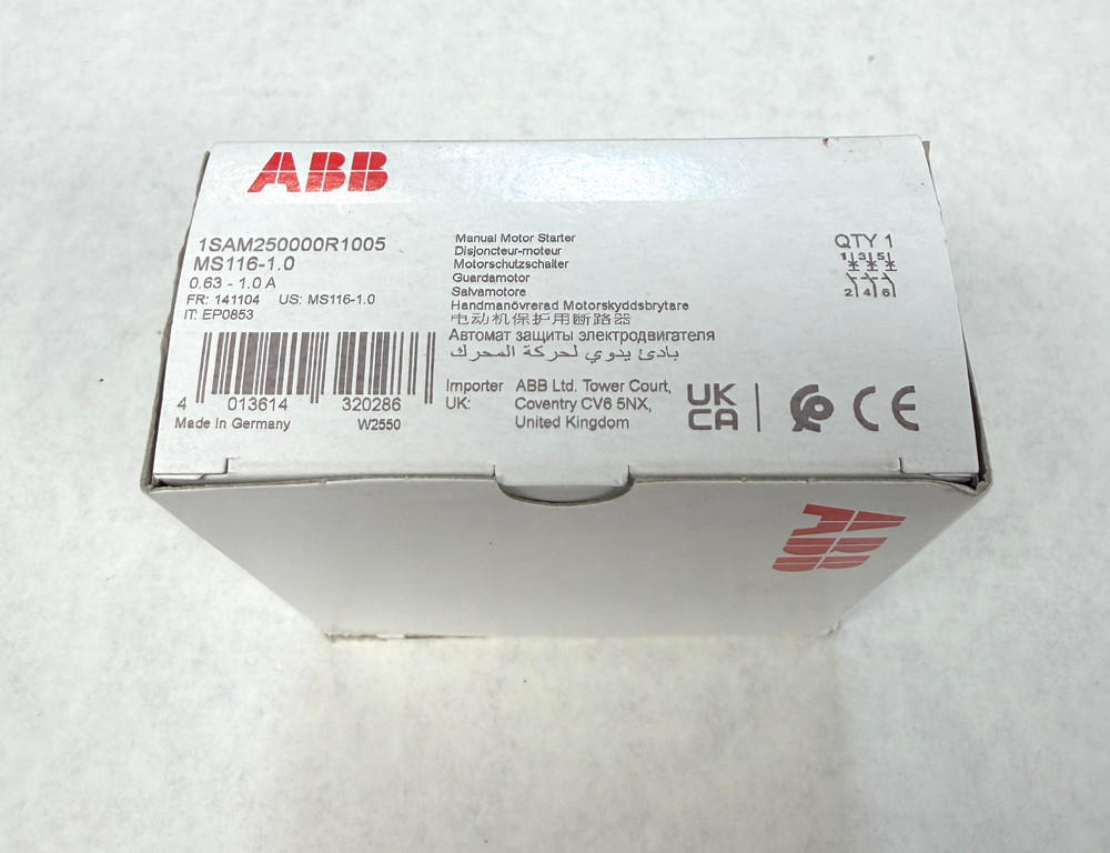 ABB MS116-1.0  1SAM250000R1005 Manual Motor Starter