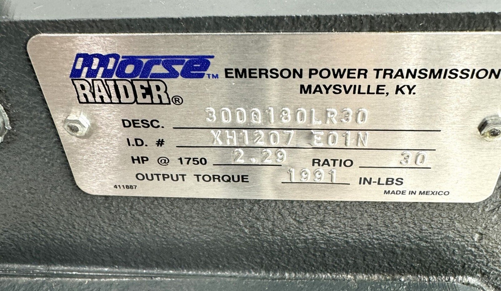 Morse 300Q180LR30 Raider Worm Gear Reducer