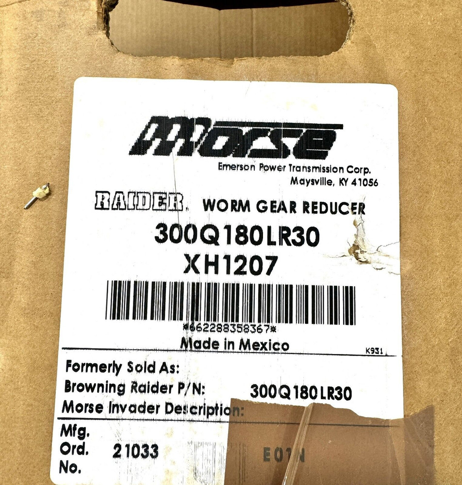 Morse 300Q180LR30 Raider Worm Gear Reducer