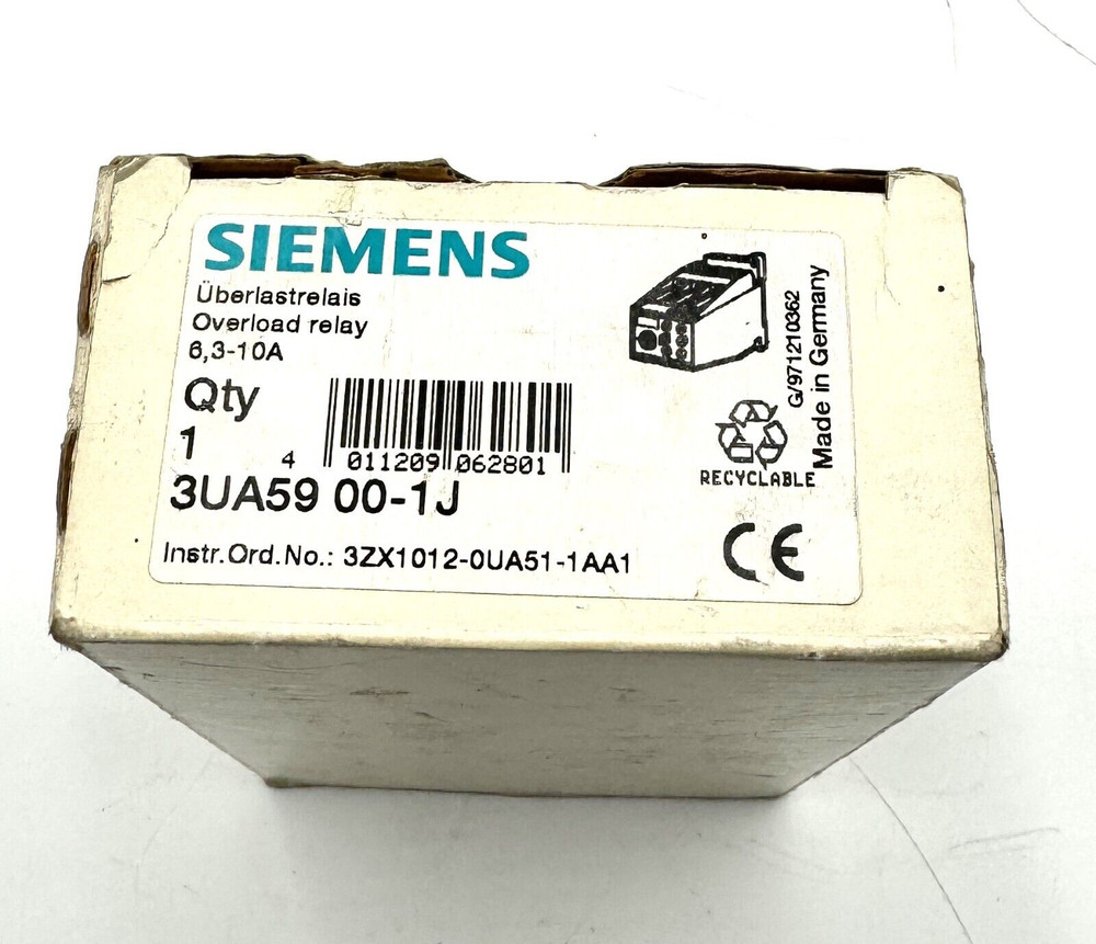 SIEMENS 3UA59-00-1J Thermal Delayed Overload Relay