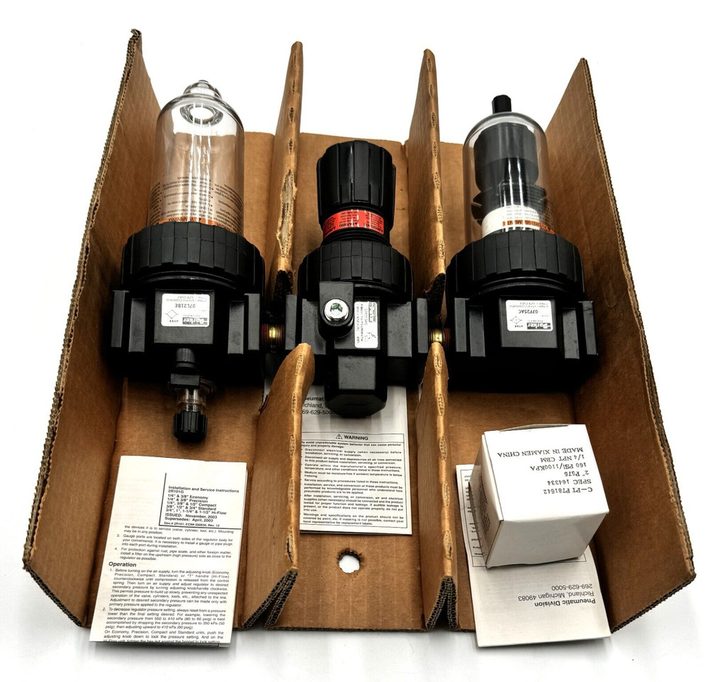 Parker 07A25A18A1BD Filter Regulator Lube Assembly 3/8" 3 Piece Combo