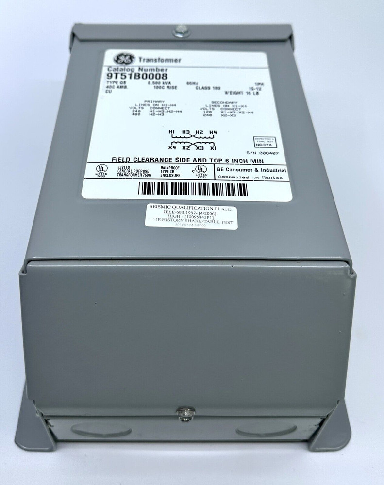 GE, 9T51B0008, General Electric Transformer