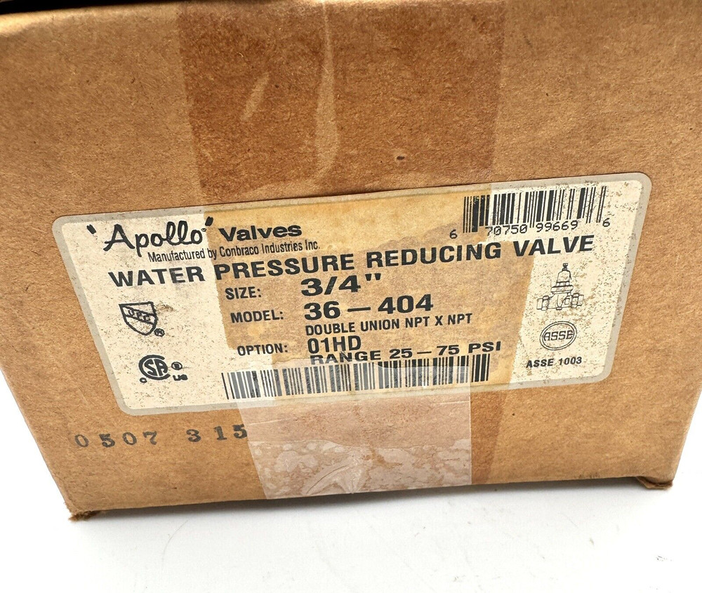 Apollo Water Pressure Reducing Valve 3/4" 36-404