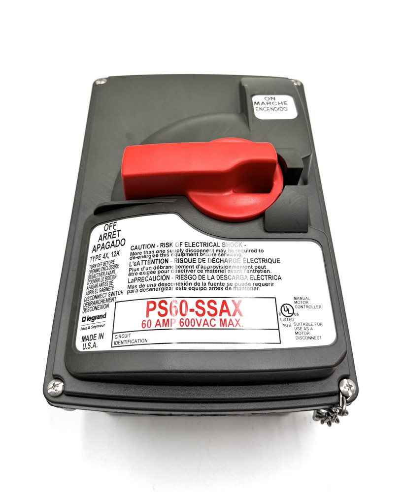 Pass & Seymour PS60-SSAX  Safety Switch With Auxiliary Contact 60A 600VAC