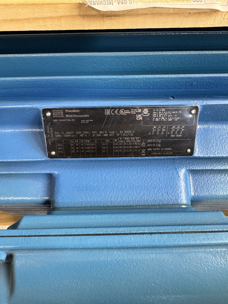 Weg T03018ET3Y200L-W22 40 HP Electric Motor