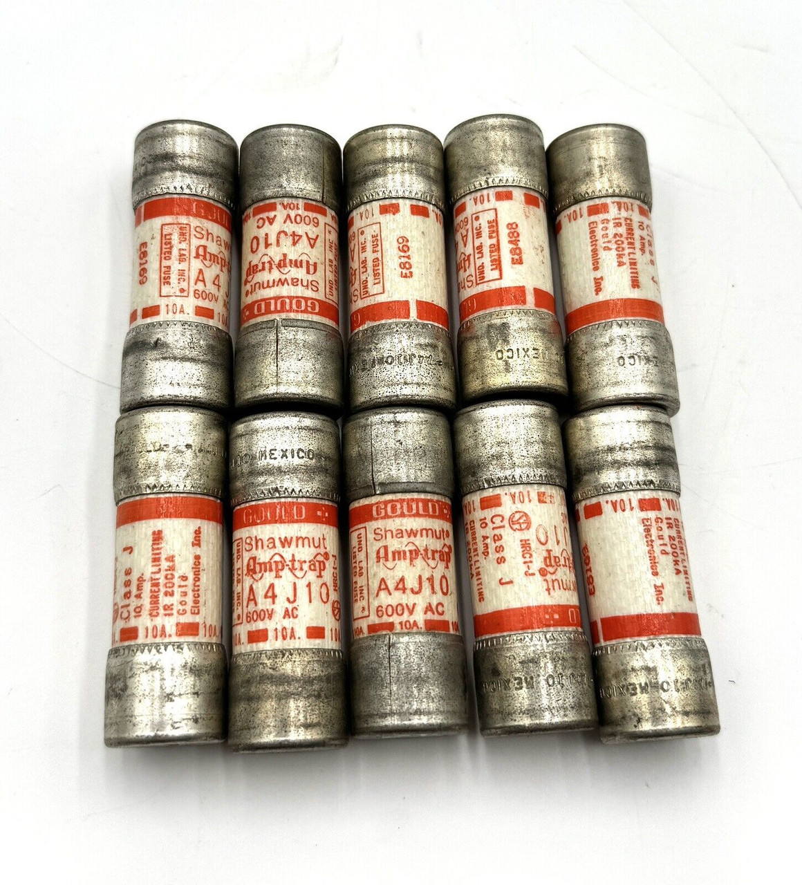 Gould Shawmut fuses A4J10 Class J 10AMP (Lot of 10)