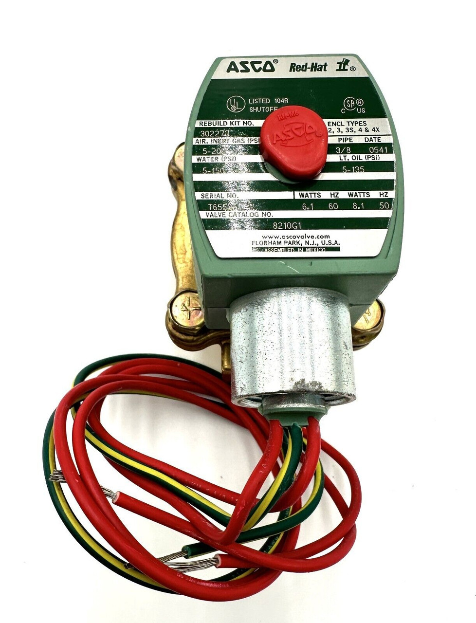 Asco Red Hat 8210G1 Solenoid Valve 3/8
