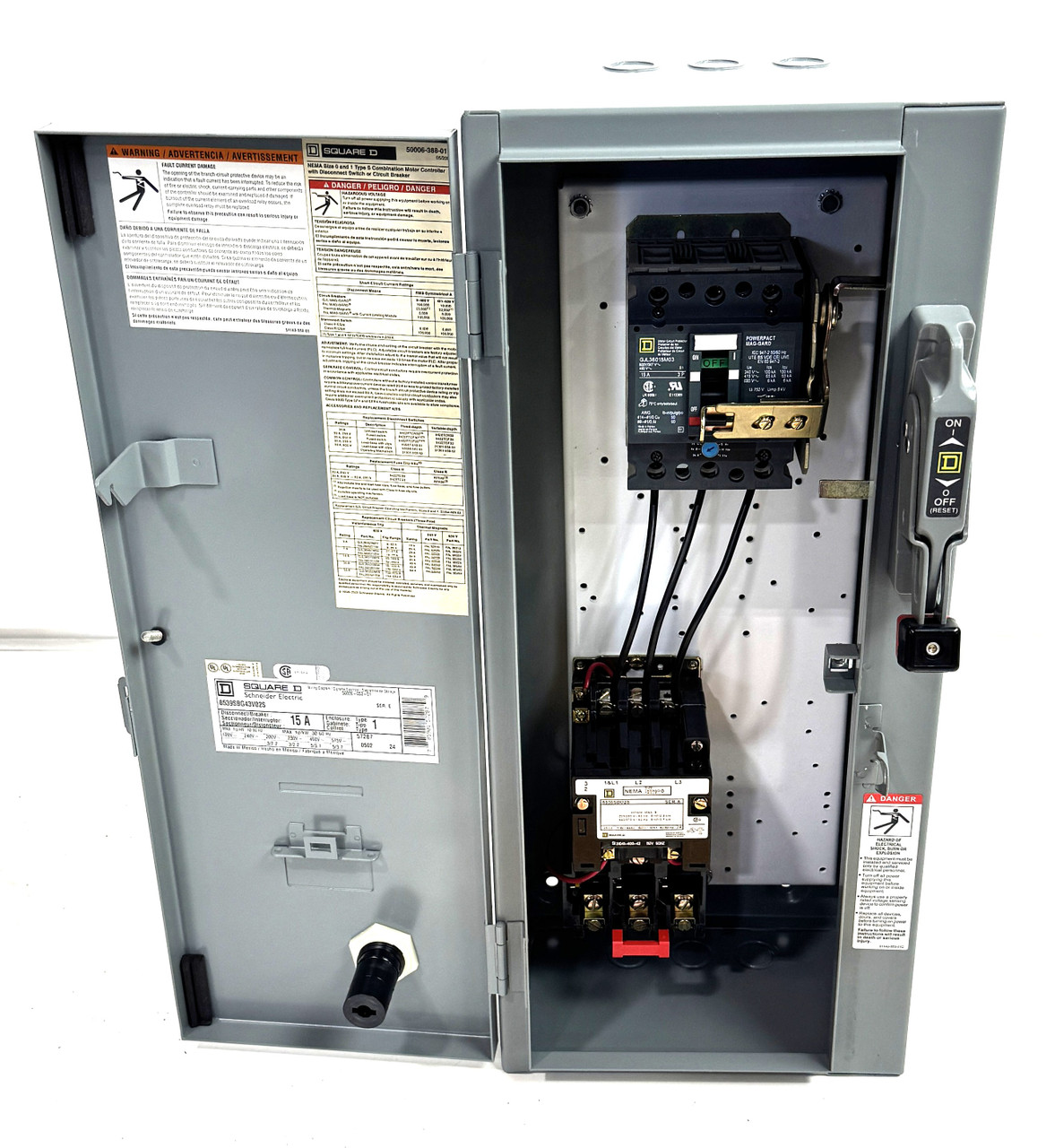 Square D 8539SBG43V02S  Disconnect Breaker Combo Motor Starter