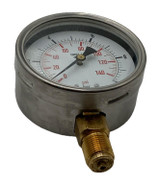 Heat11 Bourdon Tube Pressure Gauge 0–10Bar 0-140PSI 100mmOD Bottom Mount