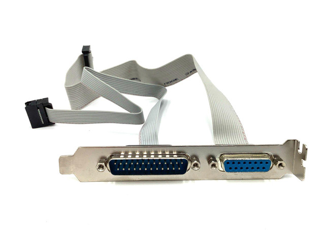 DB25+DB15 PCI Bracket LPT Game Port Ribbon Cable
