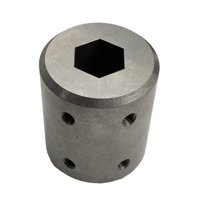 1” Hex Coupler Rigid Shaft Coupler w/ Hex Bore & Set Screws 70mm Length