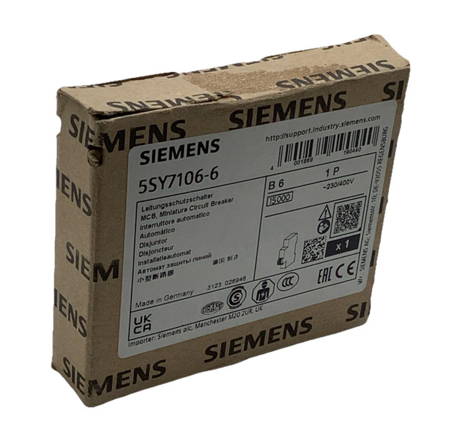 Siemens 5SY7106-6 Miniature Circuit Breaker