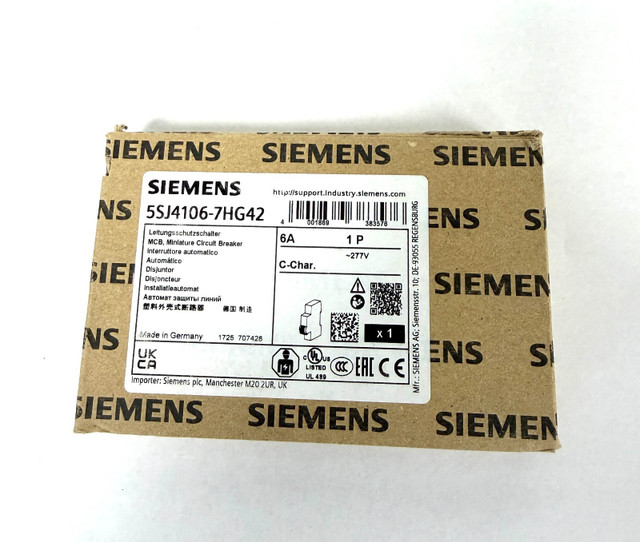 Siemens 5SJ4106-7HG42 Circuit Breaker