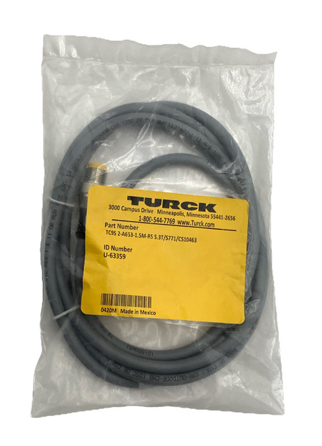 Turck TC9S 2-A653-1.5M-RS 5.3T/S771/CS10463 Eurofast Cordset 1.5m