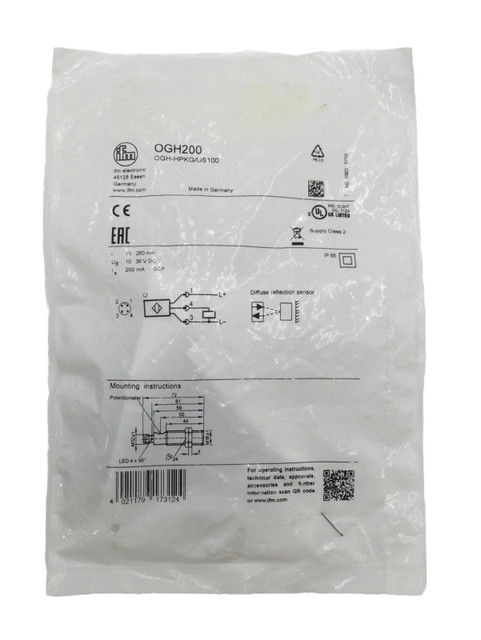 IFM OGH200 Diffuse Reflection Sensor