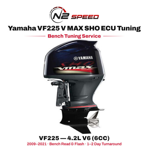 Yamaha VF225 V MAX SHO bench tuning service — 4.2L V6 outboard ECU (6CC), N2 Speed