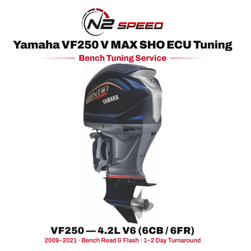 Yamaha VF250 V MAX SHO 4.2L V6 outboard (6CB, 6FR) bench tuning service by N2 Speed
