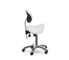 Silverfox 1025A - Premium Rolling Saddle Stool With Back Support