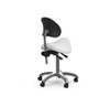 Silverfox 1025A - Premium Rolling Saddle Stool With Back Support