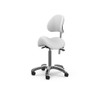 Silverfox 1025A - Premium Rolling Saddle Stool With Back Support