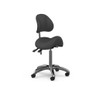 Silverfox 1025A - Premium Rolling Saddle Stool With Back Support