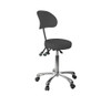 Silverfox 1025B - Premium Rolling Stool With Back Support (3 Motion)