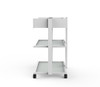 Silverfox 1040A - Glass Shelf Medical Cart With Locking Drawer