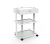Silverfox 1040A - Glass Shelf Medical Cart With Locking Drawer