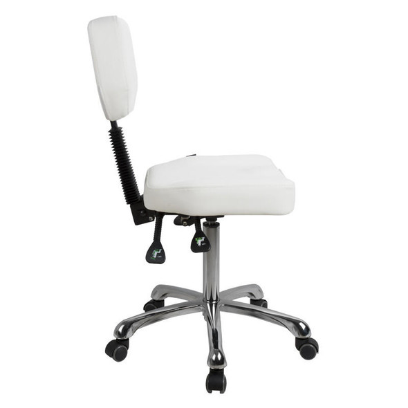 New 1030 - Contoured Rolling Stool With Back Support from Medera Medical