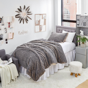 Polar Wolf - Coma Inducer® Oversized Twin Comforter Set - Gray Brown