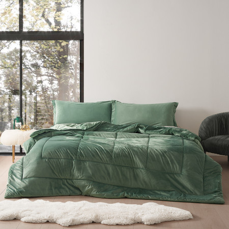 Cuz I'm Cozy - Coma Inducer® Oversized Twin Comforter - Olive Pine Green