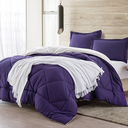 Purple Reign/Jet Stream Full Comforter - Oversized Full XL Bedding