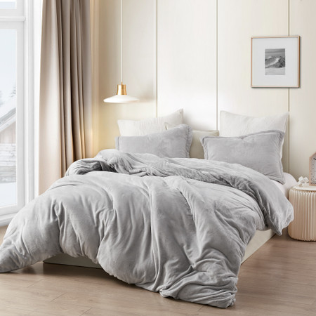 Coma Inducer® King Duvet Cover - Wait Oh What - Tundra Gray