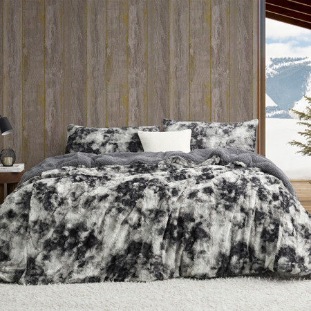 Midnight Snowfall - Coma Inducer® Oversized Queen Comforter - Black and White