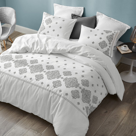 Phineas Gray Embroidered Twin XL Comforter