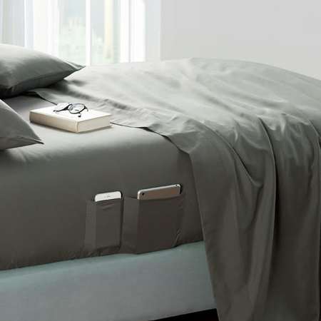 Bedside Pocket Twin XL Sheet Set - Supersoft Pewter