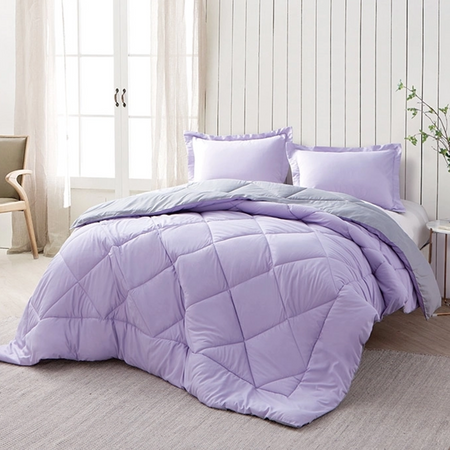 Orchid Petal/Alloy Twin Comforter  - Oversized Twin XL Bedding